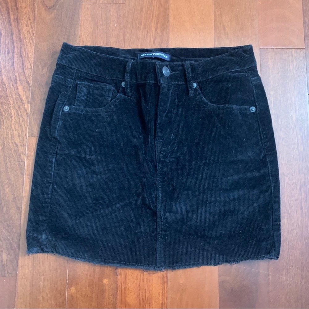 Brandy Melville Black Corduroy Juliette Mini Skirt